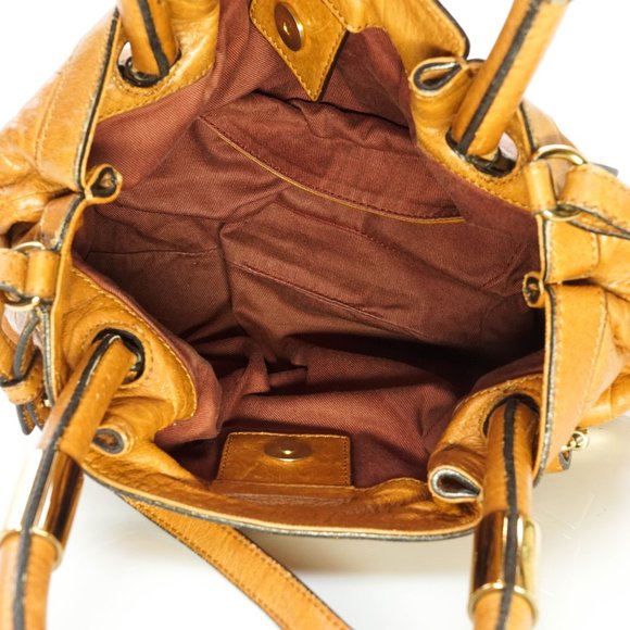 Auth Chloe Brown Leather Hand Bag #4237C57 - Picture 13 of 15